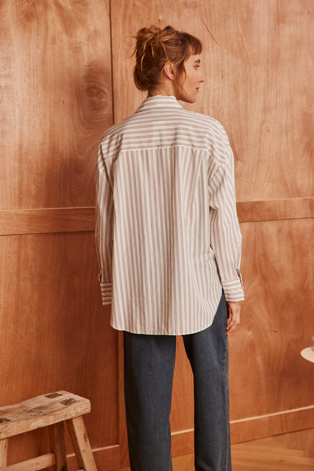 Striped White Shirt