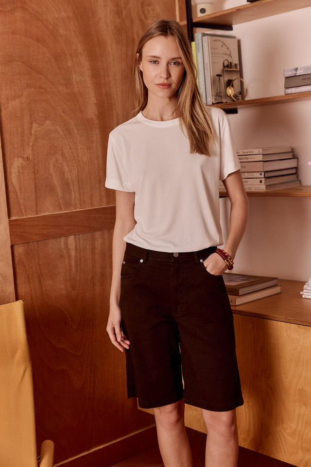 HOS soft denim Bermuda