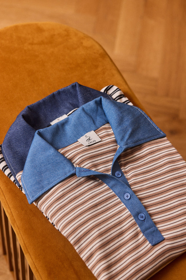 Denim & Cotton Polo Top