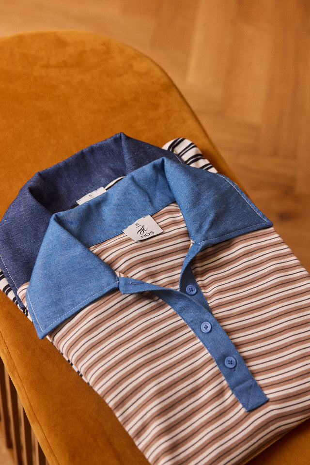 Denim & Cotton Polo Top