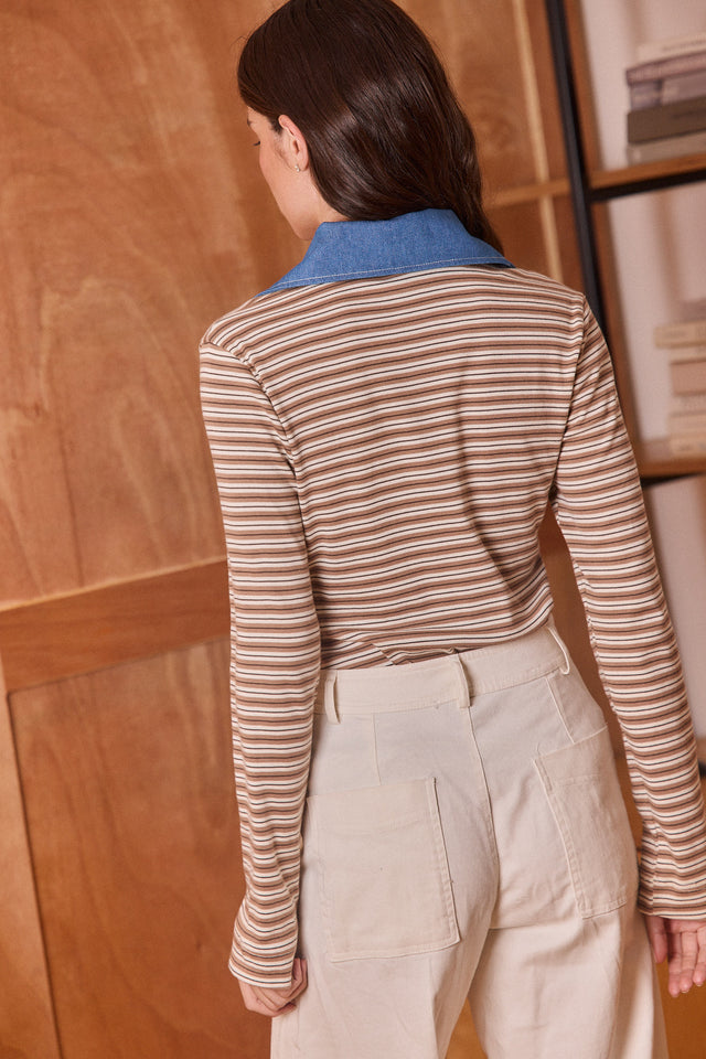 Denim & Cotton Polo Top