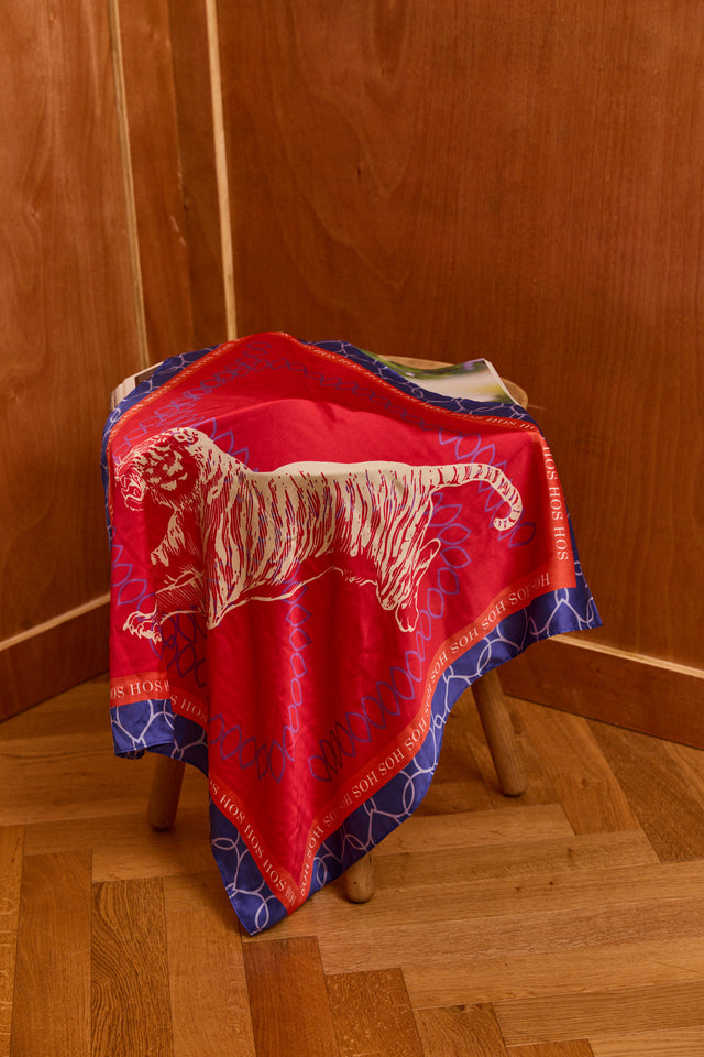 Lucky Tiger Satin Scarf