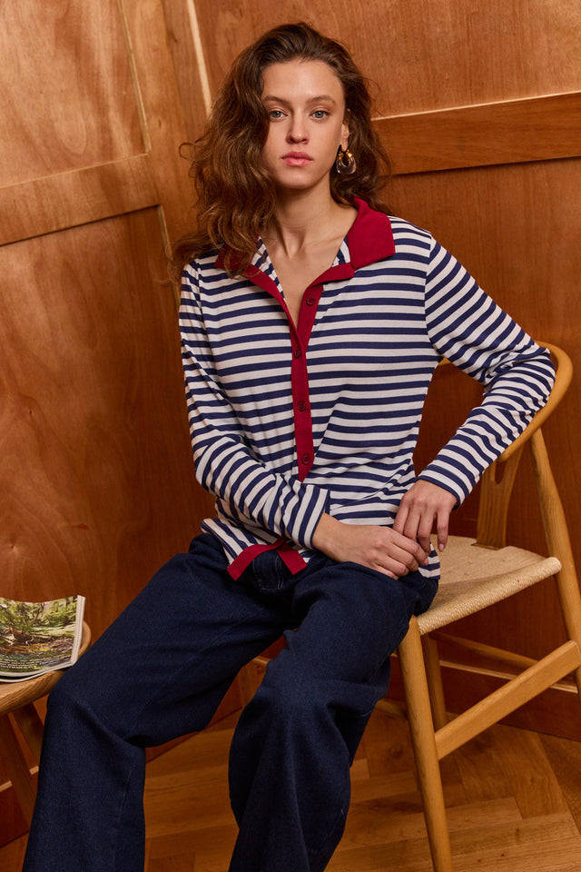 Soft Mixed Stripes Top