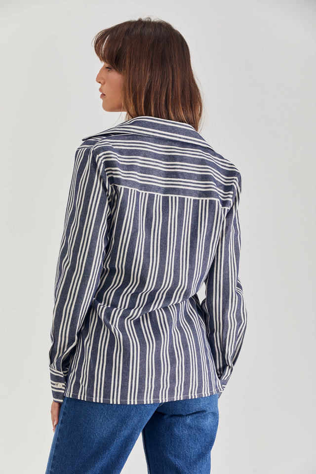 Lisa Linen Wrap Blouse