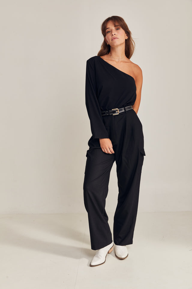 One Shoulder Linen Blouses
