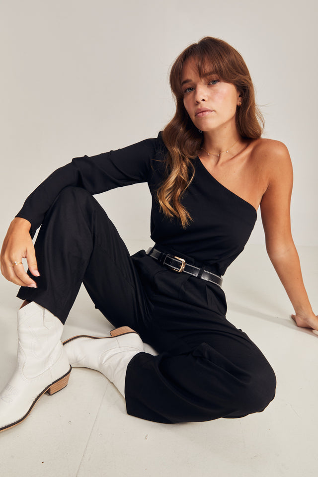 One Shoulder Linen Blouses