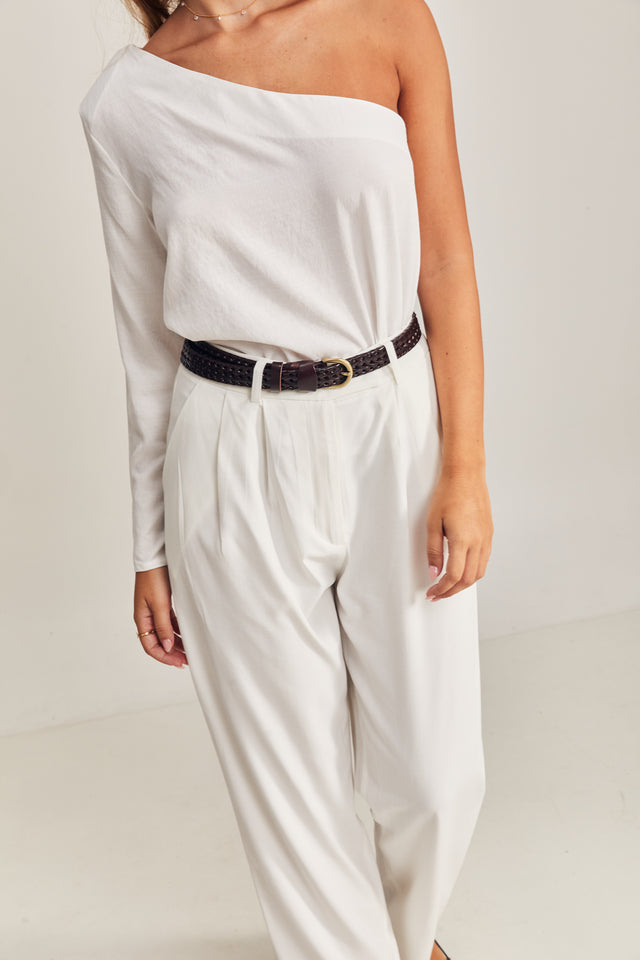 One Shoulder Linen Blouses