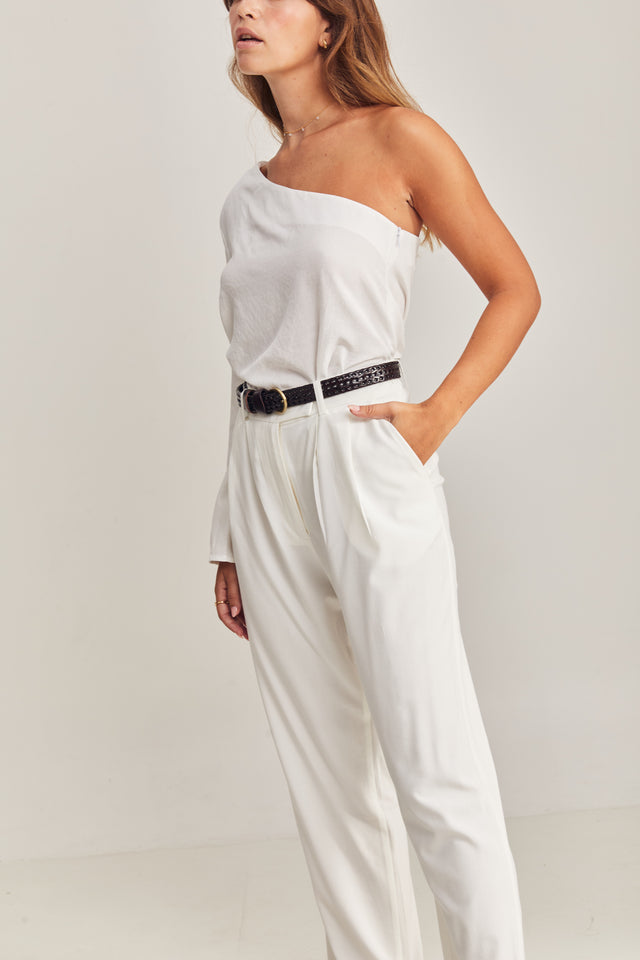 One Shoulder Linen Blouses