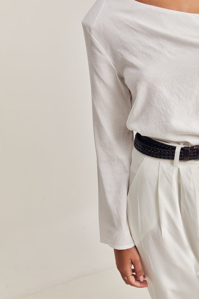 One Shoulder Linen Blouses