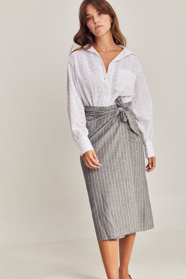 Linen Dust Wrap Skirt