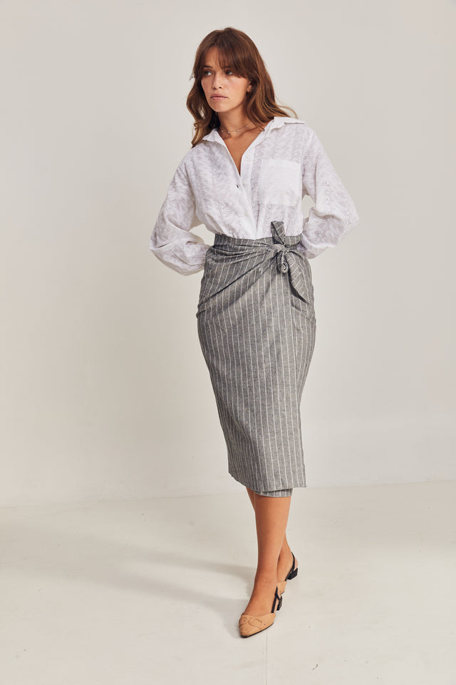 Linen Dust Wrap Skirt