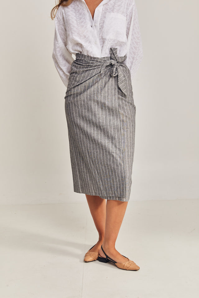Linen Dust Wrap Skirt