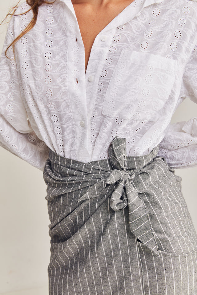 Linen Dust Wrap Skirt