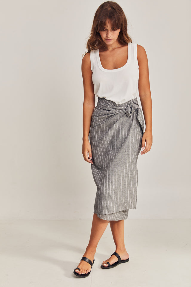 Linen Dust Wrap Skirt