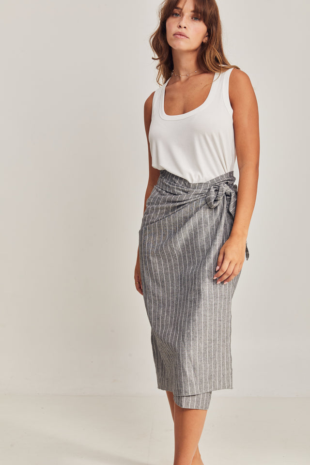 Linen Dust Wrap Skirt