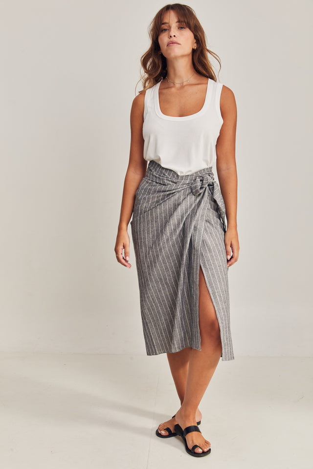 Linen Dust Wrap Skirt