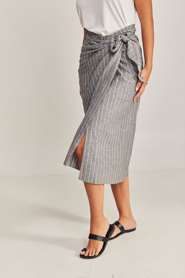Linen Dust Wrap Skirt