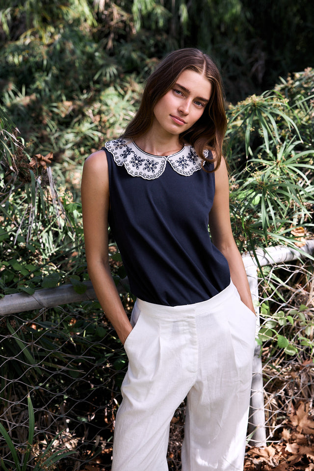 `Embroidered Juliette Top