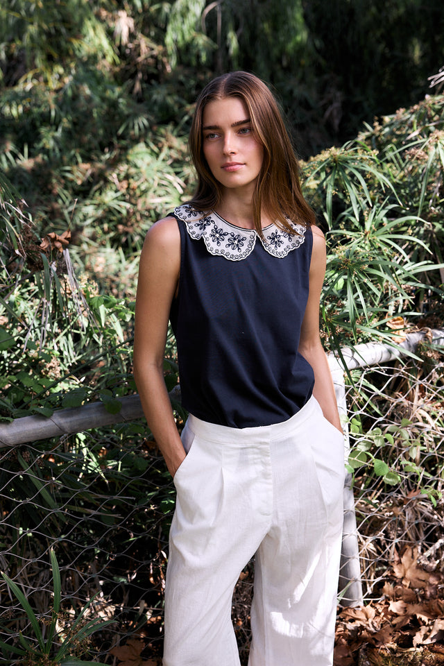 `Embroidered Juliette Top