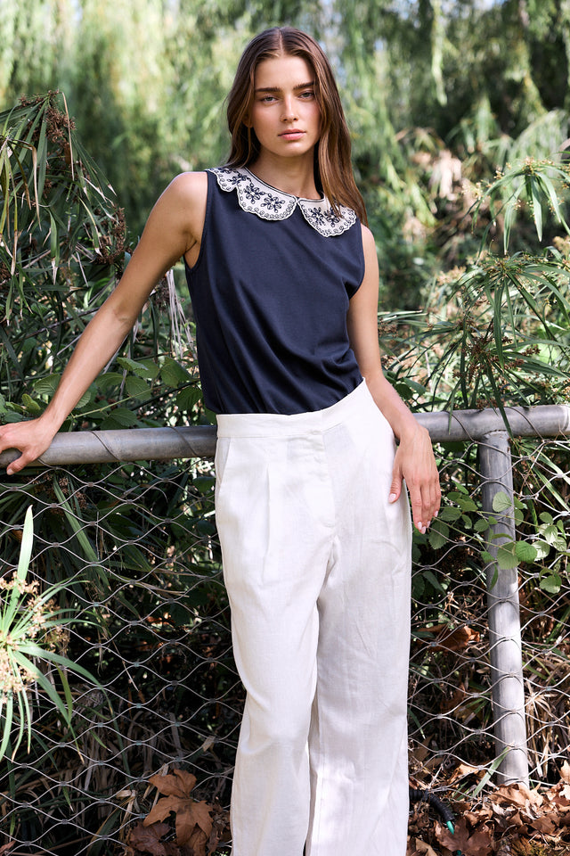 `Embroidered Juliette Top