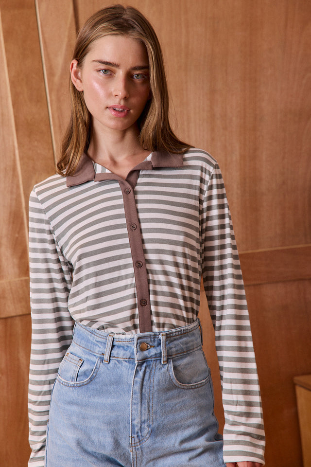 Soft Mixed Stripes Top