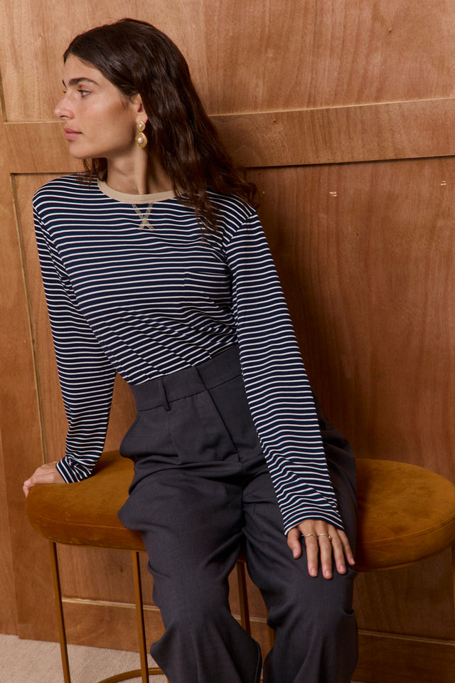 The Fine Striped - Crew Neck