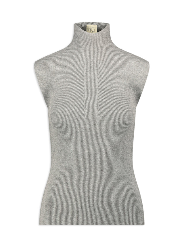 Sleeveless High Neck Knit