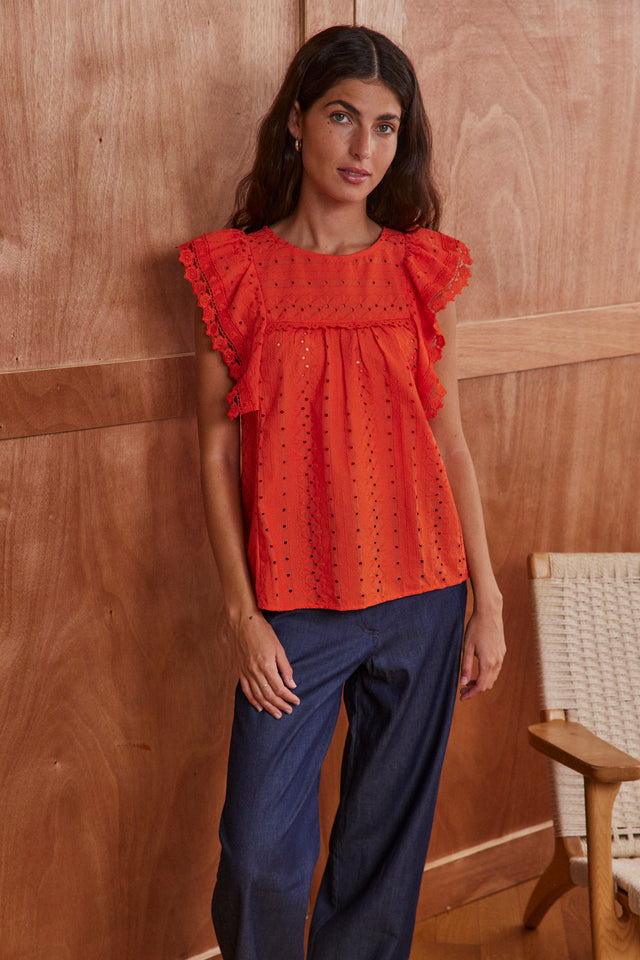 Olivia Cotton Lace Top