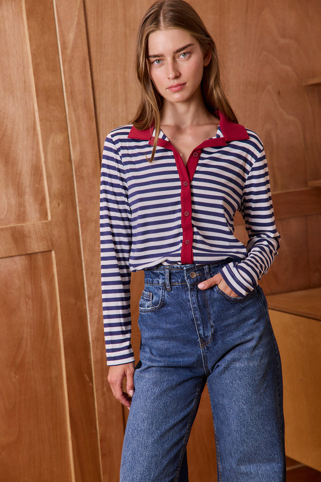 Soft Mixed Stripes Top