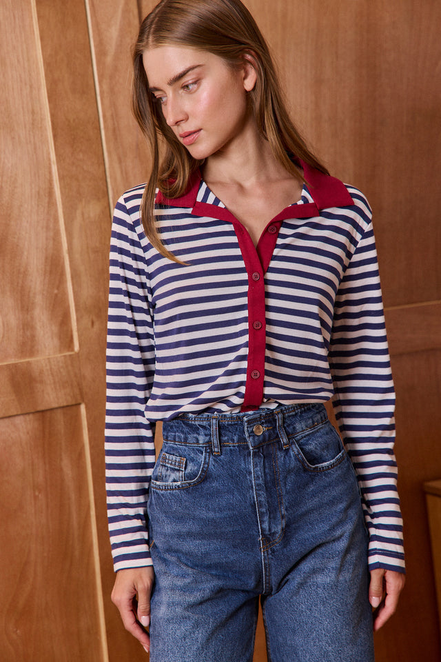 Soft Mixed Stripes Top