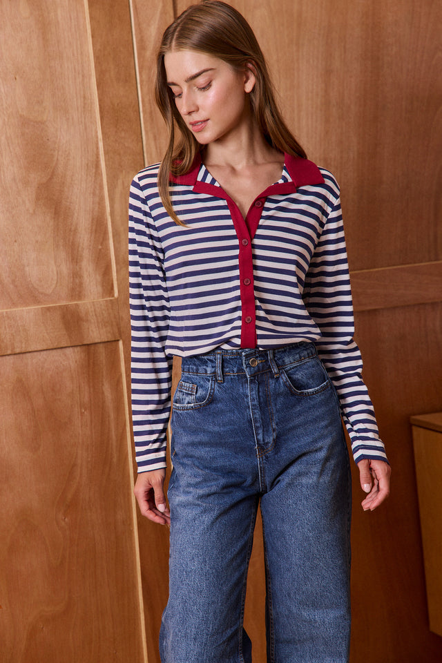 Soft Mixed Stripes Top