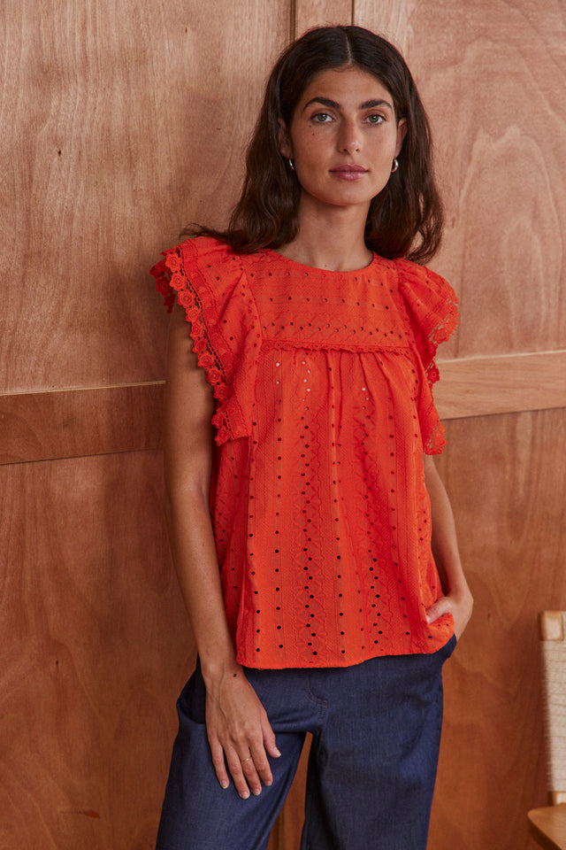Olivia Cotton Lace Top
