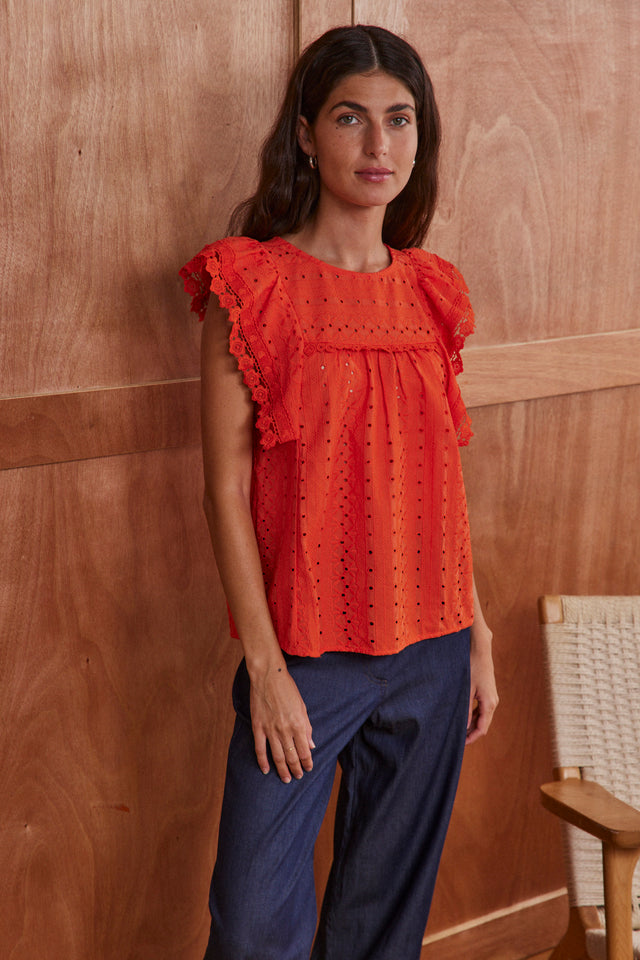 Olivia Cotton Lace Top