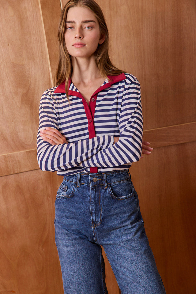 Soft Mixed Stripes Top