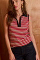 Rise rib tank polo zipper