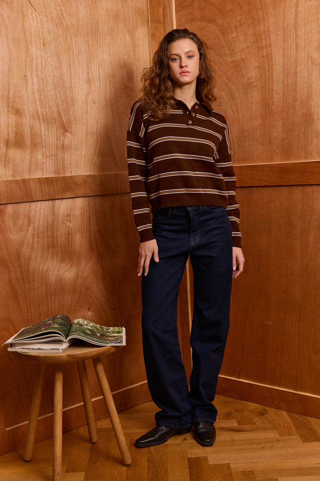 Striped Polo Sweater
