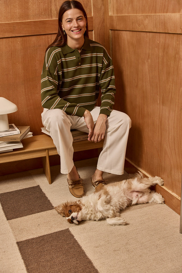 Striped Polo Sweater