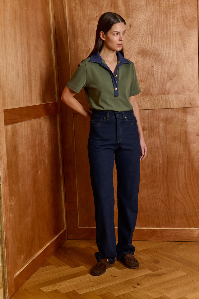 The Mixed Denim Polo