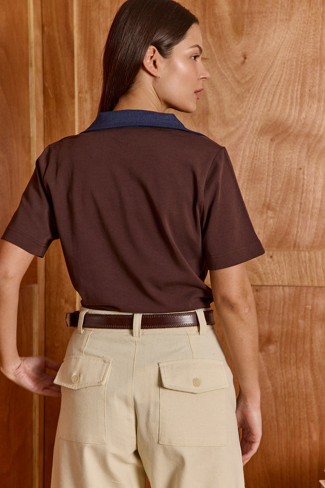 The Mixed Denim Polo