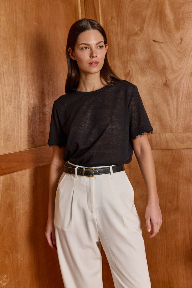 The Essential Lace Top -  Crew Neck