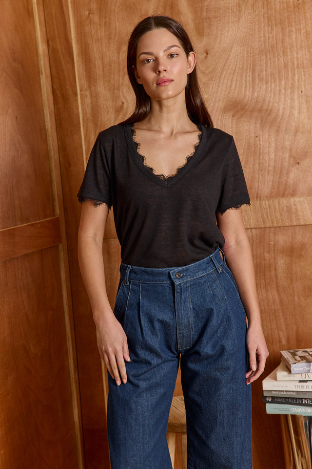 The Essential Lace Top -  V Neck