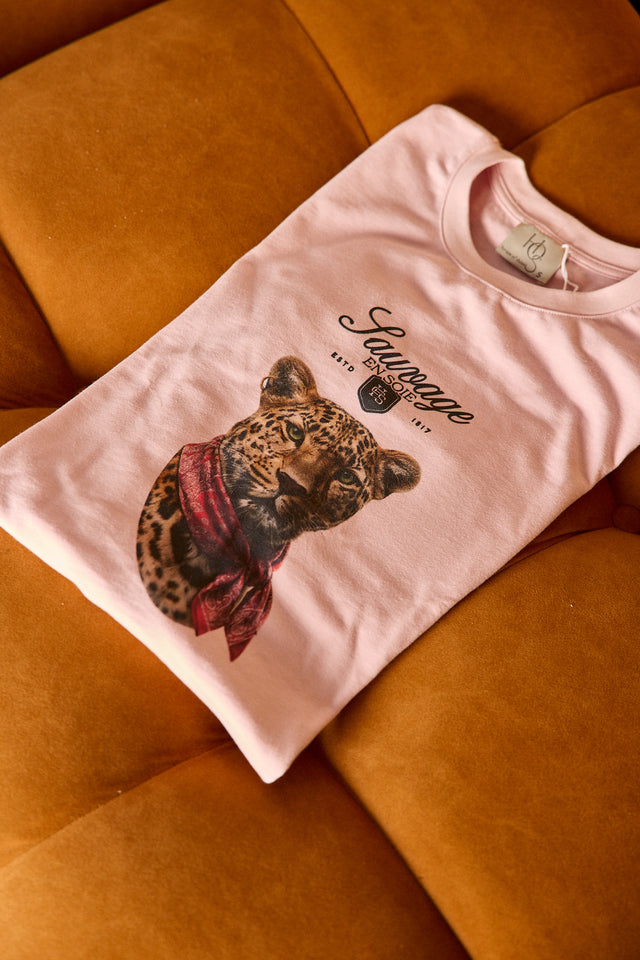 HOS Tiger in Silk Tee - Pink
