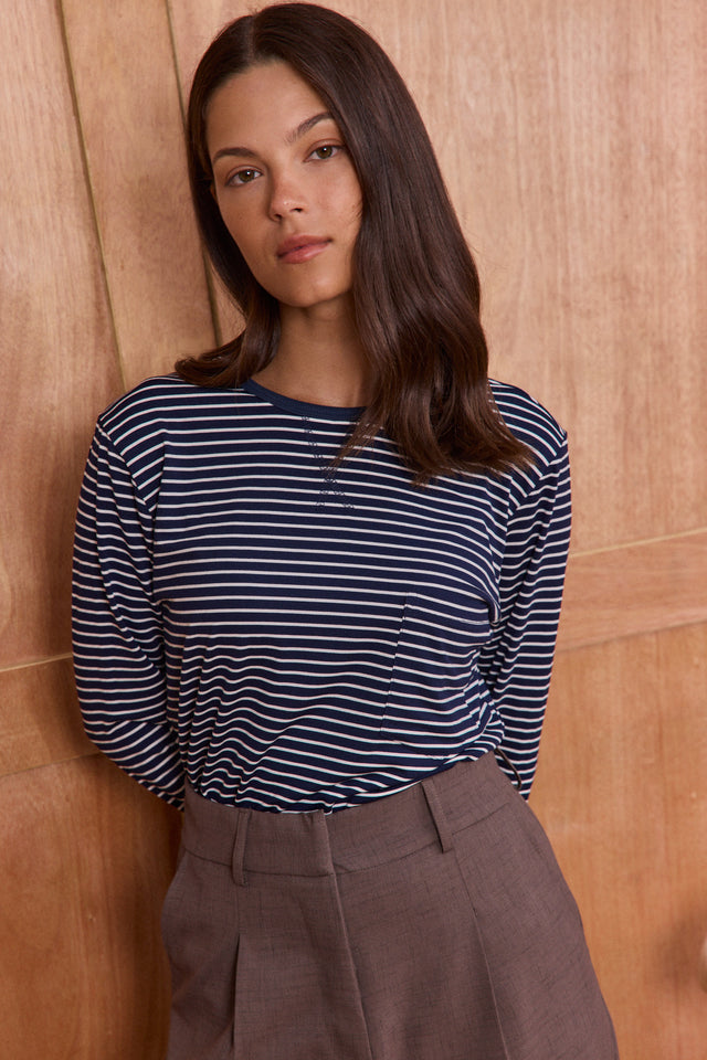 The Fine Striped - Crew Neck