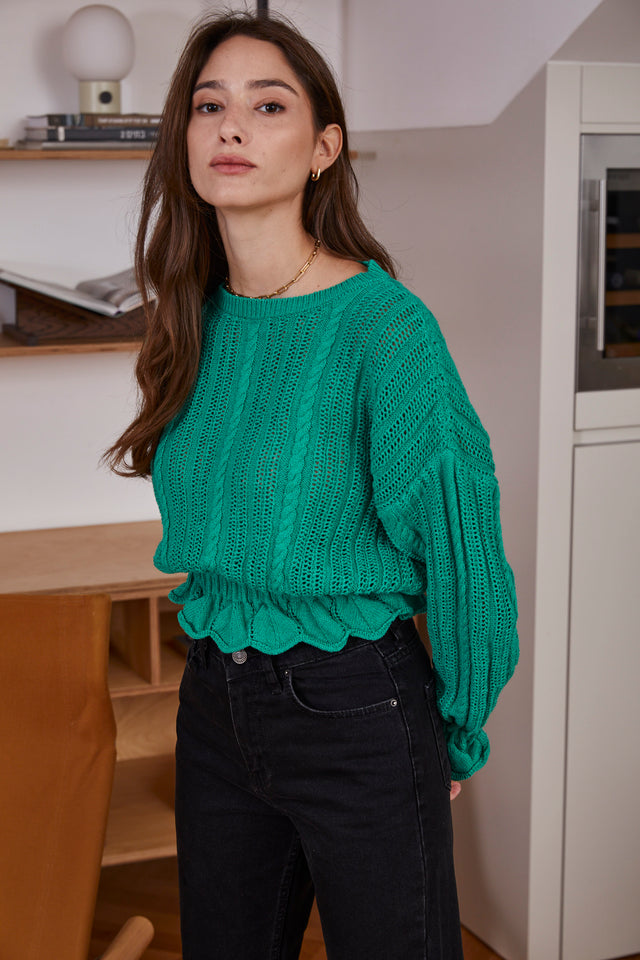 the cropped frill sweater