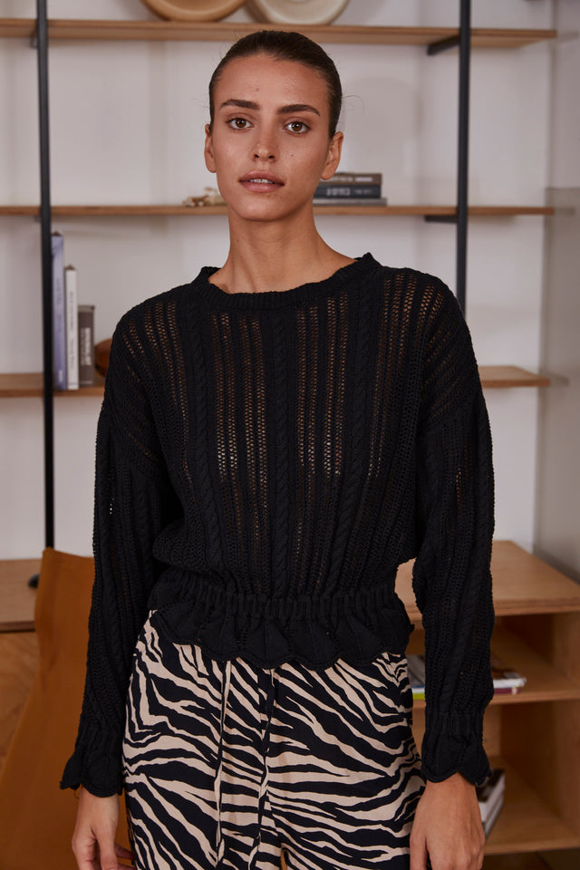 the cropped frill sweater