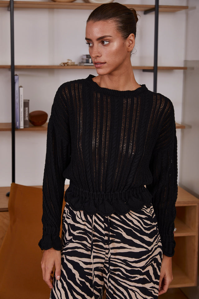 the cropped frill sweater