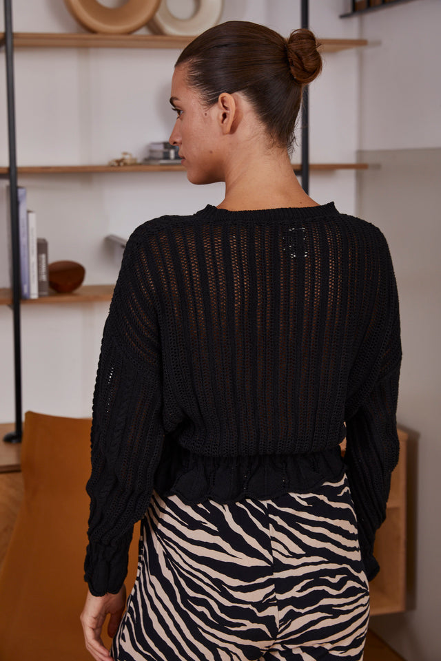 the cropped frill sweater