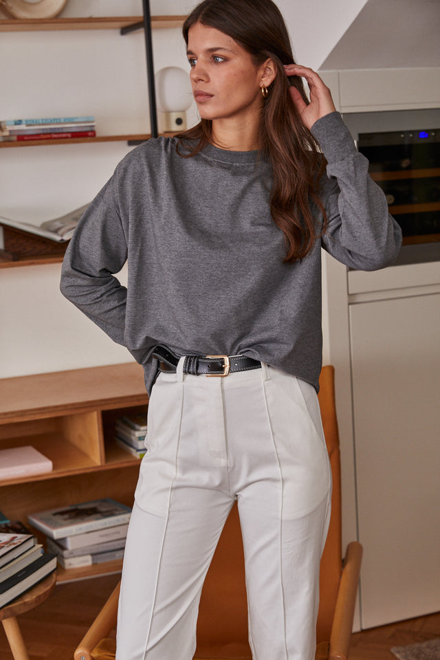 French Terry Shoulder Top