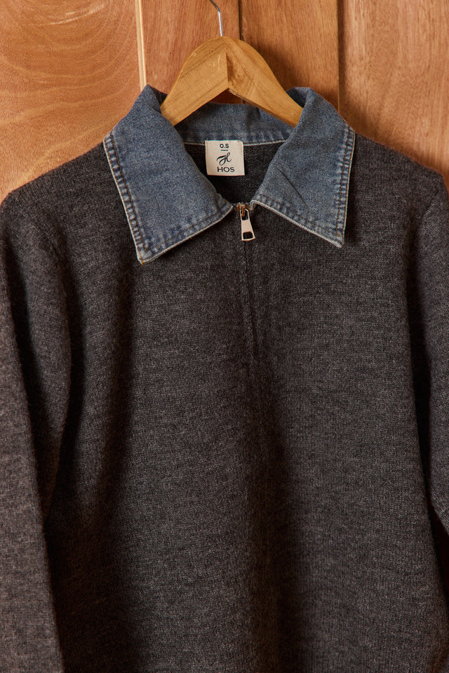 The Mixed Denim Cardigan