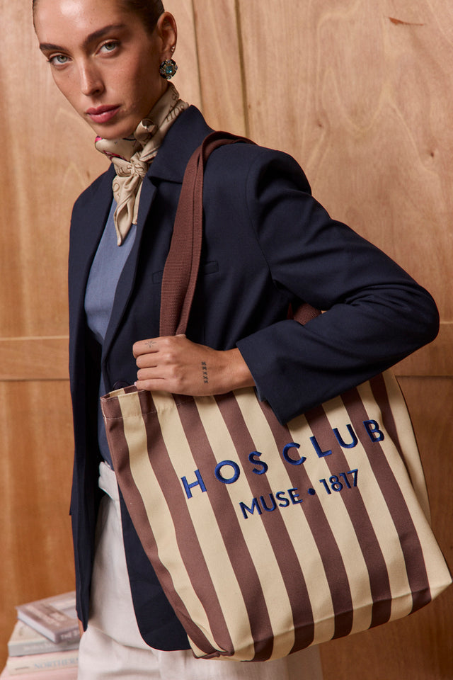 HOS Striped Canvas Tote